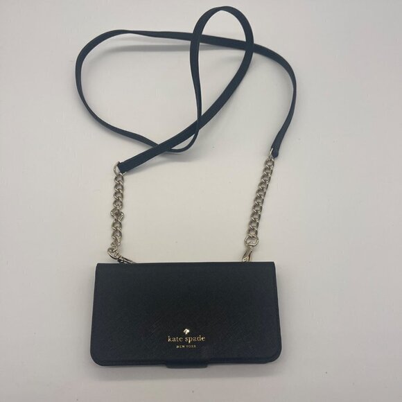 Kate Spade Saffiano Leather iPhone X Crossbody Wallet – Black - Picture 4 of 13